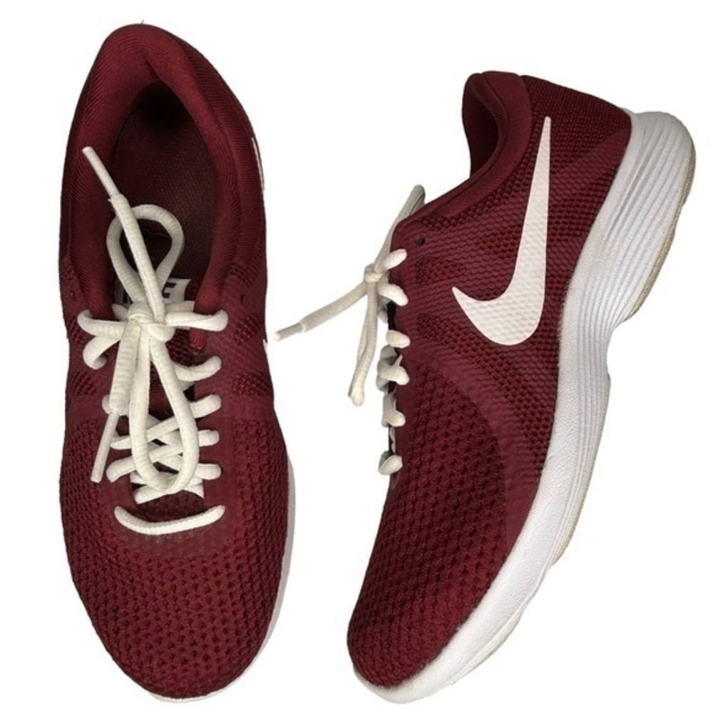 Nike Revolution 4 Shoes Red‎ Maroon Athletic Running Sneakers Womens